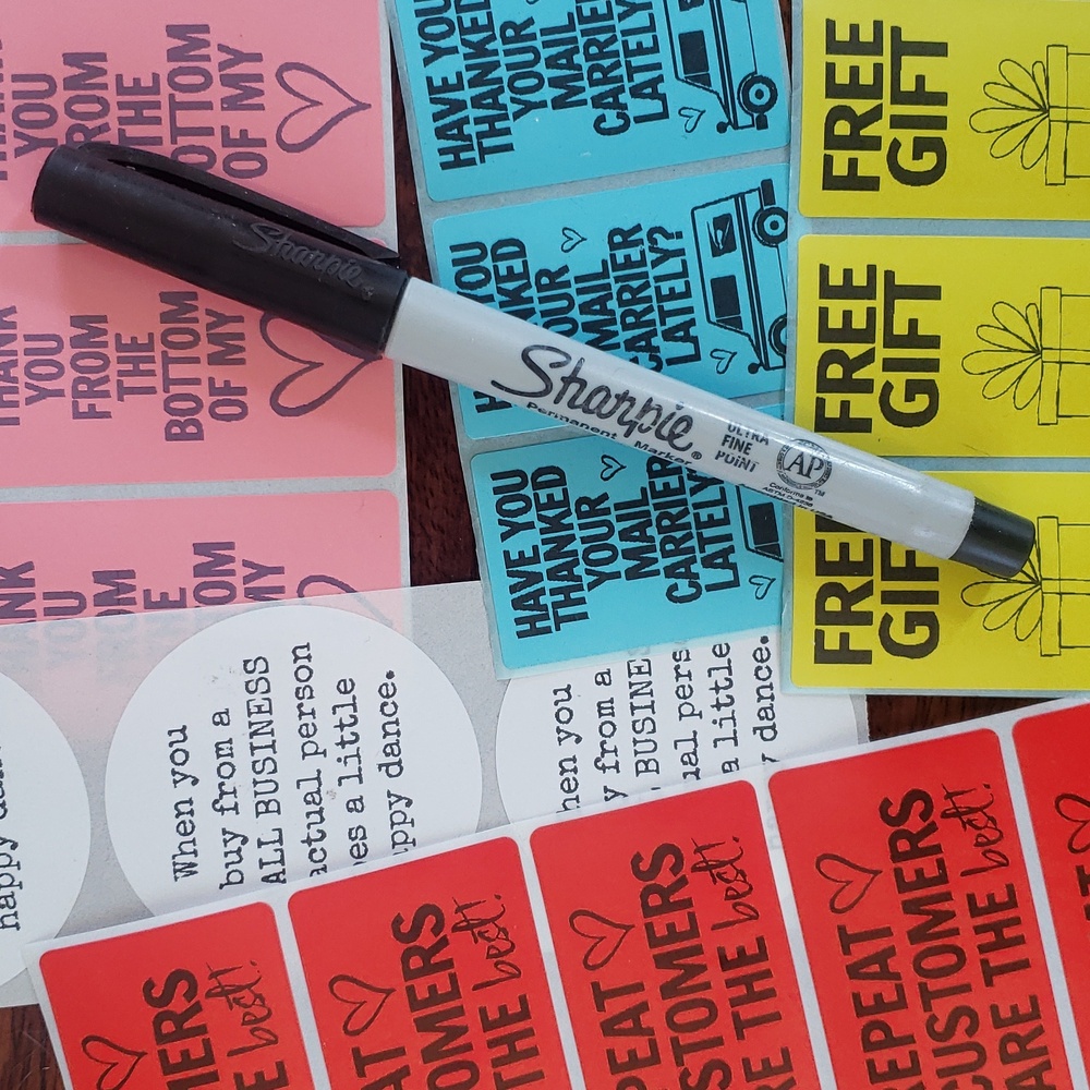 3/$15 THANK YOU STICKERS Cute Colorful Small Business Set of 75